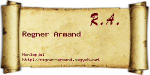Regner Armand névjegykártya